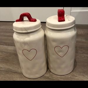 Rae Dunn valentine canisters